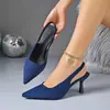 2026 Verano Nuevo Comercio Exterior Tallas Grandes Mujer Casual Cómodo Punta Fina Moda Francesa Ropa Exterior Tacones Altos Talla Única