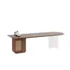 Mesa de Té Isla de Estilo Chino de Alta Gama Nueva Madera de Nogal Negro Norteamericano Mesa de Té de Oficina con un Toque de Lujo Ligero y Moderno de Alta Gama