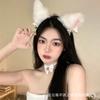 Diadema de anime para disfrazarse, collar de peluche con orejas de gato y campana, diadema de gato Carmly, accesorios para el cabello rojos de Internet