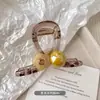 Pinza Grande de Flor de Gel de Sentido Avanzado Perla 2024 Nueva Horquilla Parte Posterior de la Cabeza Volumen del Cabello Pinza de Tiburón Accesorios para el Cabello