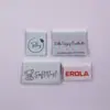 Etiquetas tejidas personalizadas de fábrica, etiquetas de lavado para ropa, accesorios, etiquetas para sombreros, etiquetas bordadas de punto de alta densidad personalizadas, etiquetas de tela
