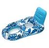 Hoja de arce inflable de PVC con hamaca de red, fila flotante, reclinable plegable para adultos y niños, juguete inflable para flotar en el agua, nadar
