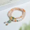 Novo Estilo Chinês Xinjiang Natural Tianshan Cui Design de Nicho Senso Avançado Garra de Gato Contas Multicamadas Pulseira de Mão Joia para Menina