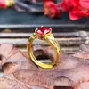 Anel Gimono Europeu e Americano latão dourado joia banhada a ouro anel Feminino imitação de ouro Anel Gimono para amantes