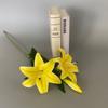 Flores Artificiales de Lirio de Dos Cabezas Impresas en 3D para Decoración de Piso de Salón de Bodas, Flores Falsas para Muebles de Hotel y Accesorios de Fotografía