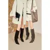 Botas Altas de Invierno 2026 Nuevas Francesas de Tacón Alto Stiletto para Mujer Venta Caliente Botas Largas Color Café Elegantes con Punta