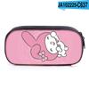 2024 Sanrio Melody Caixa de Papelaria Estojo para Canetas Desenho Animado Fofo Estojo para Canetas Meninas Tecido Camada Única Zíper Caixa de Lápis