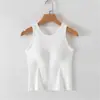 Dropshipping Nueva Colección Primavera Verano Camiseta Larga de Canalé con Copas Tridimensionales Integradas y Almohadillas en el Pecho