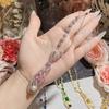 Colar com Pingente de Camélia Estilo Hong Kong, Pétalas Longas, Borla, Brincos Banhados a Ouro 18K, Brincos de Prata Estilo Francês Jovem