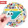 50 Pegatinas de Dibujos Animados de Ferry de Compra Directa Transfronteriza, Imágenes de Reconocimiento de Tráfico y Coches, Pegatinas Lindas de Educación Temprana Cognitiva para Niños