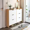 Zapatero abatible ultra delgado de madera maciza para entrada del hogar, nuevo modelo popular 2026, mueble de entrada de gran capacidad, zapatero simple