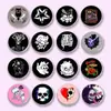 Estilo Gótico Oscuro Europeo Insignia Redonda de Aleación Calavera Gato Negro Halloween Dibujos Animados Estilos Mixtos Accesorios de Broche