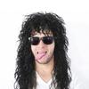 Peluca para hombre de los 80 peluca punk rock rizos largos masculino femenino esponjosa heavy metal rockero