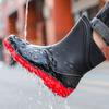 Botas de Lluvia Antideslizantes Cálidas de Moda para Hombre, Botas de Goma de Caña Media Larga, Zapatos para el Agua de Caña Alta, Botas Impermeables para Cocina, Pesca, Lavado de Autos, Trabajo