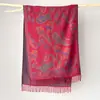 Fabricante Estilo Étnico Retro Bufanda de Flores con Borlas para Mujer Calidez Diaria al Aire Libre Protección contra el Viento Chal Venta al por Mayor