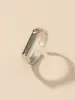 Anillo Abierto Geométrico Rectangular Liso Minimalista Estilo Hong Kong Ins Trendy Retro Personalidad Moda Venta al por Mayor