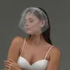 Comercio Exterior Estilo Europeo y Americano Novia Blanco Medio Cubierto Accesorios para el Cabello Velo de Novia Joyería para la Cabeza Estilo Retro Joyería para la Cabeza de Celebridad