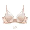 Lingerie Rosa para Mulheres, Estilo Fino, Conjunto Redutor para Seios Grandes, Bojo Inteiro, Franzido nas Laterais dos Seios, Previne a Queda, Sutiã Ultrafino