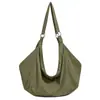 Bolsa de mano grande estilo coreano, ligera, color liso, diseño único, bolso de hombro o cruzado casual para mujer, perfecto para salidas diarias