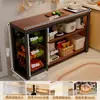 Estante de Almacenamiento para Cocina, Mesa Multifuncional de Piso de Múltiples Niveles para el Hogar, Ultra Estrecha, Mesa de Trabajo, Gabinete de Almacenamiento, Gabinete Lateral Estrecho