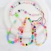 Cadena de acrílico para teléfono móvil con cuentas, cordón mixto para niñas, nuevo colgante sencillo para teléfono móvil, joyería pequeña