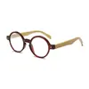 Nuevas Gafas de Lectura Retro Lente Inteligente Estilo Hong Kong Gafas Redondas Artesanales Gafas de Lectura de Bambú Gafas de Lectura con Patilla de Resorte