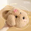 Pantuflas de algodón de peluche de cachorro de dibujos animados a juego para padres e hijos, de suela suave para interior de invierno, antideslizantes y forradas de felpa para abrigar