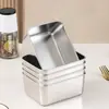 Caja de Almacenamiento de Alimentos de Acero Inoxidable Transfronteriza con Tapa, Caja Conservadora de Sabor, Bandeja para Platos Fríos, Bandeja para Guarniciones, Caja Rectangular de Almacenamiento para Preparación de Alimentos, Lonchera