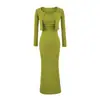 Conjunto de Vestido Longo Versátil Slim-Fit Emagrecedor, Estilo Puro-Desejo de Celebridade da Internet, Alças Finas que Valorizam a Figura, Doce e Picante