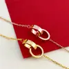 Venta Directa de Fábrica Pulsera de Doble Anillo Kajia Acero de Titanio Oro Rosa para Mujer Pulsera Sencilla de Nicho Diseño de Lujo Ligero Joyería Versátil para la Mano