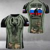 Camiseta con estampado de la bandera rusa más vendida en comercio exterior, flexible, 3D, de manga corta, para hombre, fabricantes de primera línea