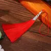 Sombrero de Punta Larga de 12 cm con Borlas, Mangas Largas Huecas, Borlas Colgantes, Accesorios Colgantes con Solapa de Presión de la Antigua Dinastía Han