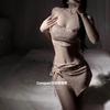 Huan también atuendo sexy cuentas de destello brillante club nocturno atuendo con abertura 6728 lencería sexy uniforme pasión sexy F341