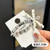 Moda Coreana Elegante Grampo de Cabelo com Bolinhas de Diamante Total e Borda de Laço, Presilha para Franja, Acessório de Cabeça, Presilha Bico de Pato, Grampo Lateral para Mulheres