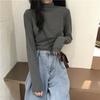 Camiseta Térmica de Manga Larga con Cuello Medio Grueso Cepillado, Nuevo Estilo Otoño 2025, Camiseta para Estudiantes, Top para Mujer