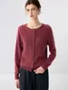 Nuevo suéter de cachemira pura para otoño e invierno, cuello redondo, corte ajustado, versátil, prenda superior cálida, suéter, abrigo, cárdigan de punto