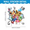 Mario Dibujos Animados Pegatinas de Pared para Habitación de Niños Efecto 3D Pared Rota Juego Estudio Dormitorio Pegatinas Pegatinas Jardín de Infancia