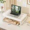 Suporte para laptop, organizador de teclado de mesa multifuncional, prateleira de armazenamento em níveis para itens pequenos, organizador de mesa para estações de trabalho de escritório