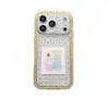 Caixa de Bolo Urso Xadrez em Formato de Coração Duas em Uma Adequada para Capa de Celular Apple 17 Transparente iPhone 16 Novo Modelo 18Pro