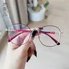 Novos Armações de Óculos Redondas de Metal Coreanas e Japonesas com Proteção contra Luz Azul, Lentes Neutras, Decoração com Contas Redondas, Visual Simples, Armações de Óculos para Miopia