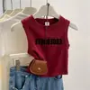 Colete Sem Mangas com Suspensórios para Meninas, Novo Estilo de Verão, Divertido e Estiloso, Estampa de Desenho Animado Versátil para Crianças e Bebês