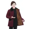 Madre de mediana edad Otoño Invierno Estilo Nuevo Chaqueta de Algodón Engrosada con Felpa Ropa Exterior Ropa para Mujeres de Mediana Edad y Mayores Chaqueta Acolchada de Algodón Cálida con Solapa Ropa de Algodón Mujer