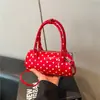Nova Moda Versátil 2025 Bolsa de Mão de Bolinhas para Mulheres, Bolsa Cilíndrica de Ombro Exquisita e Moderna para o Dia a Dia, Bolsa Transversal para o Trabalho