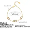 Giro Afortunado 5A Zirconio Acero Inoxidable Chapado en Oro de 18K Clip de Papel Deslizante Collar Pulsera Anillo Conjunto de Joyería