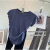 [Personalizado] Camiseta Holgada de Secado Rápido para Yoga, para Correr, Montañismo al Aire Libre, Fitness, Ropa de Entrenamiento Deportivo, Tops de Manga Corta