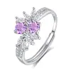 Anillo Natural SPAR de Plata de Ley s925 para Mujer Ajustable Sin Color Caperucita Roja Explosiones Avanzadas Exclusivo Transfronterizo