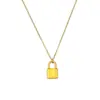 Colar Feminino Versátil e Personalizado, Hot-Selling Europeu e Americano de Influenciadores, Cabeça de Cadeado em Aço Inoxidável Brilhante Ouro 18K, Que Não Desbota
