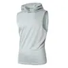 Transfronterizo 2025 Nuevo Verano Hombres Talla Europea Chaleco Deportivo con Capucha Color Sólido Chaleco de Fitness Jersey Exportación Europea y Americana