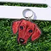 Chaveiro Acrílico 2D Plano Pingente Personalizado Cabeça de Cachorro Pequeno Presente Desenho Dachshund Transfronteiriço