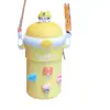 Venta al por mayor de fabricantes de vasos de agua de vidrio, Vasos de agua de vidrio con diseño de dumpling de dibujos animados, Vasos de agua portátiles para estudiantes al aire libre, Vasos de regalo